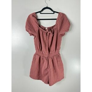 Aerie Gauzy Bubble Sleeve Romper Medium